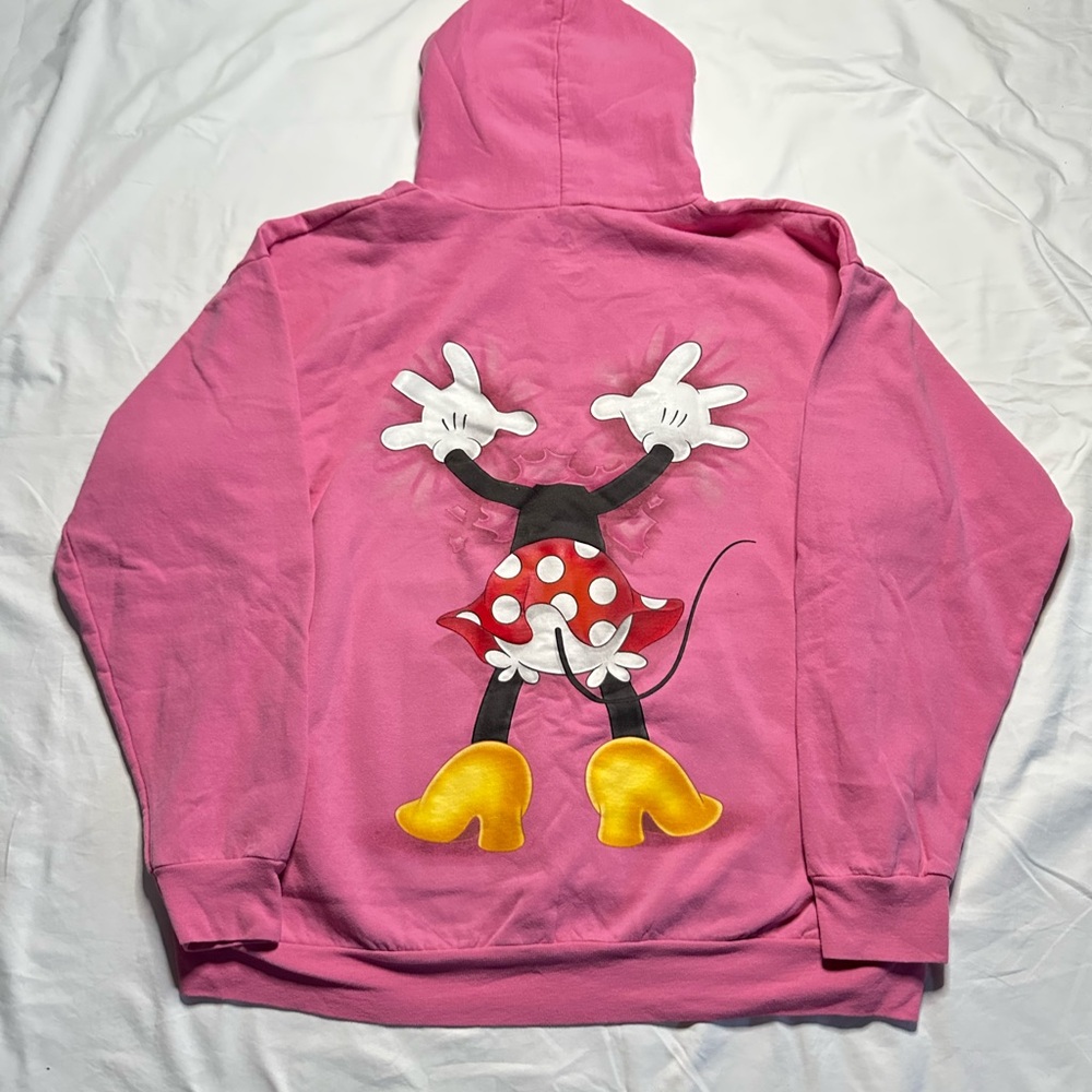 Hanes Pink Kids Hoodie with Polka Dot Character Back Graphic